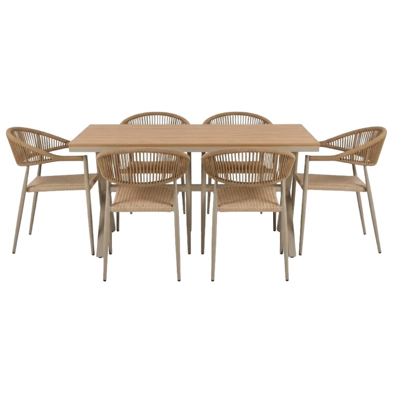 JGO DE MESA BEIGE P/JARDIN 7PZAS Unica