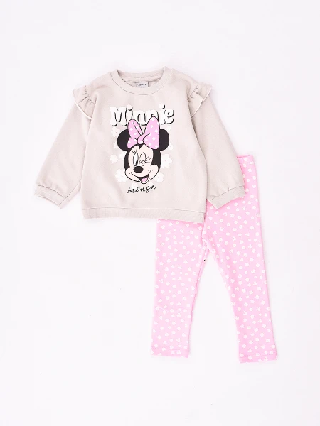 CONJUNTO MINNIE FLOWERS BEIGE OSCURO