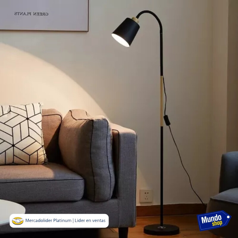 Lámpara De Pie Moderna Nórdica Flexible 1.5 Metros Calidad Negro