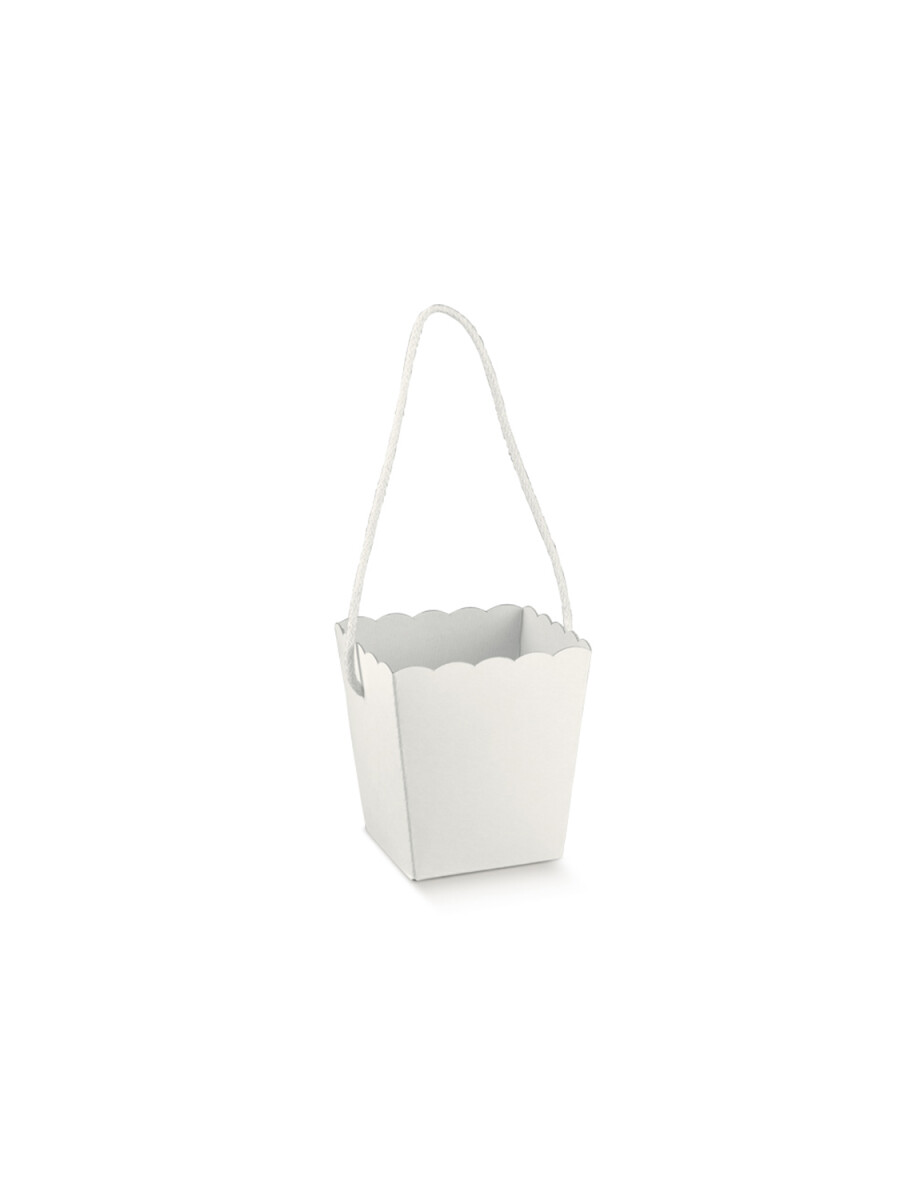 VASO POP CON CORDON 15X15X18 cm - BLANCO 