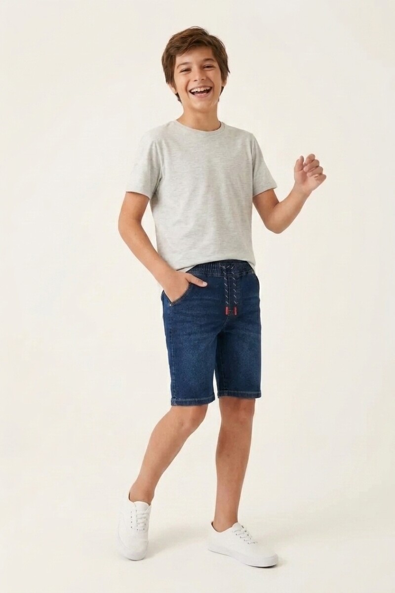Bermuda de jean con cintura ajustable JEAN MEDIO