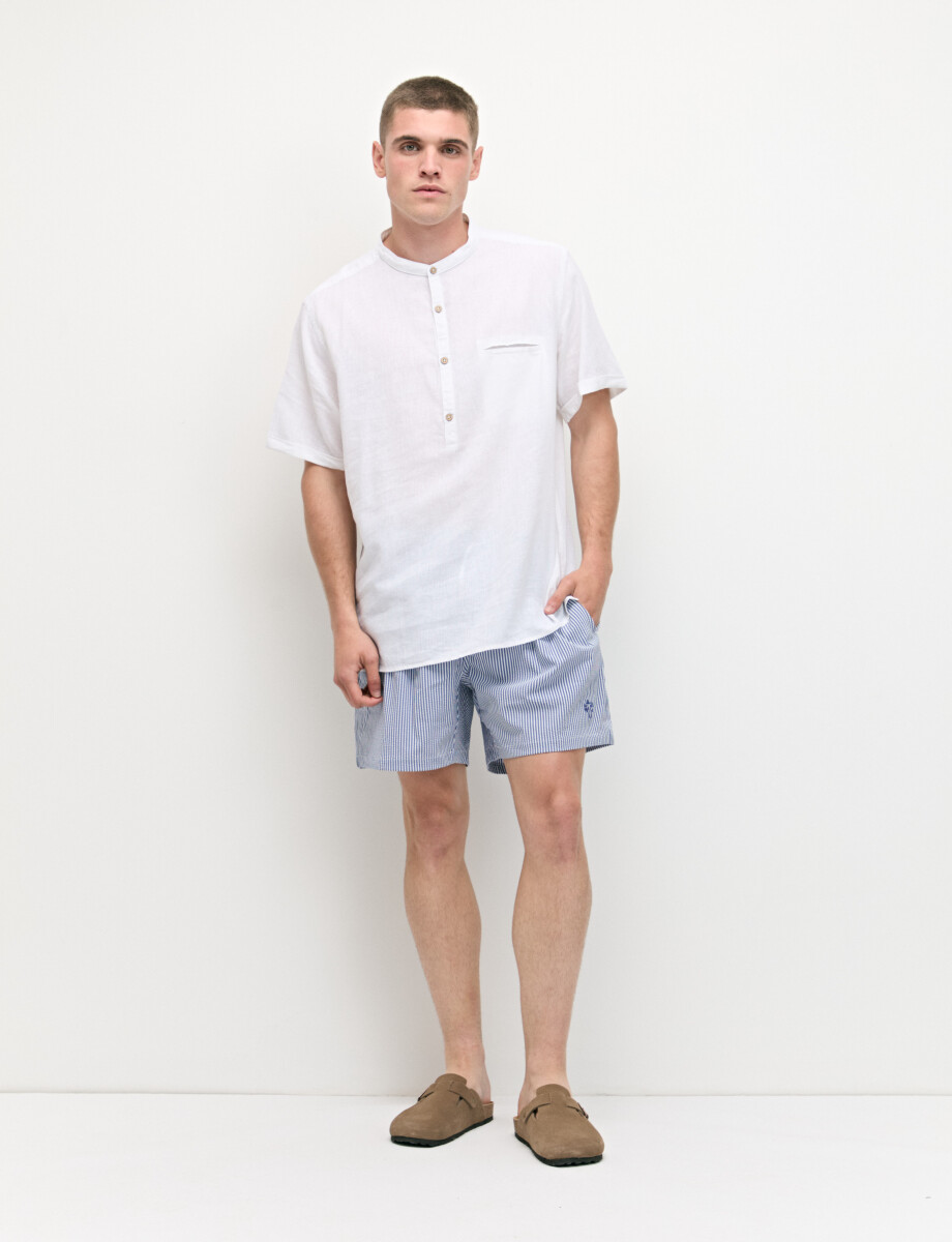 CAMISA HARRINGTON LABEL - Blanco 