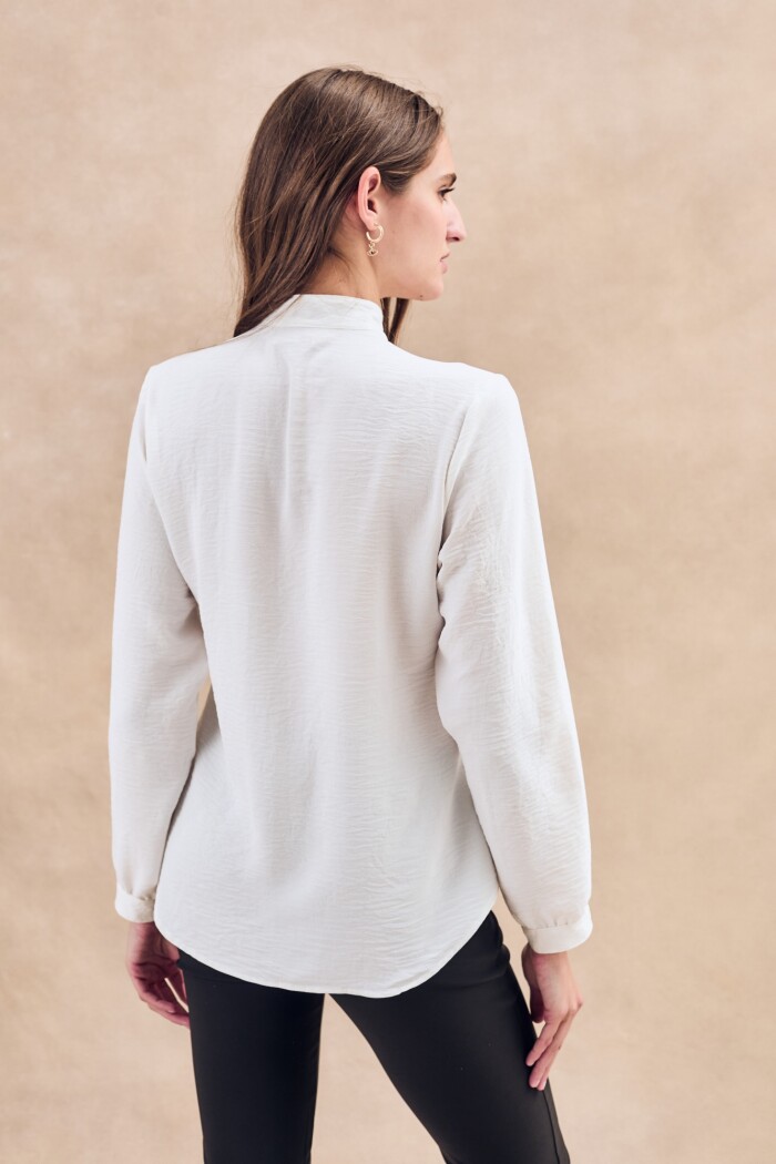 Blusa Cuello Mao Off White