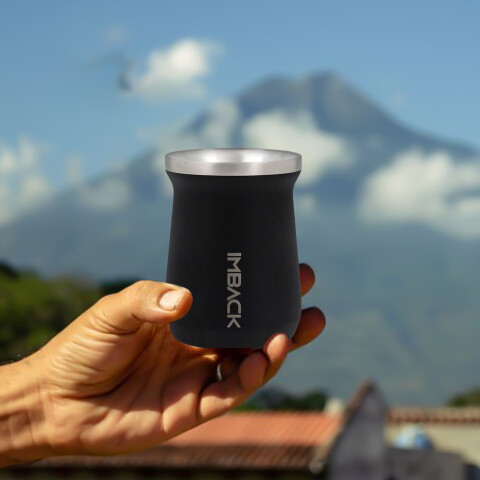 Mate de Acero Inoxidable Térmico Color Negro Mate de Acero Inoxidable Térmico Color Negro