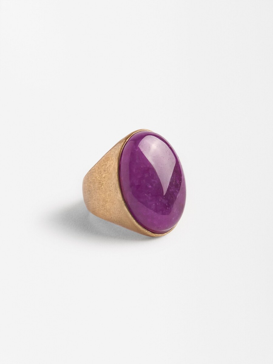 Anillo Maxi Con Piedra violeta