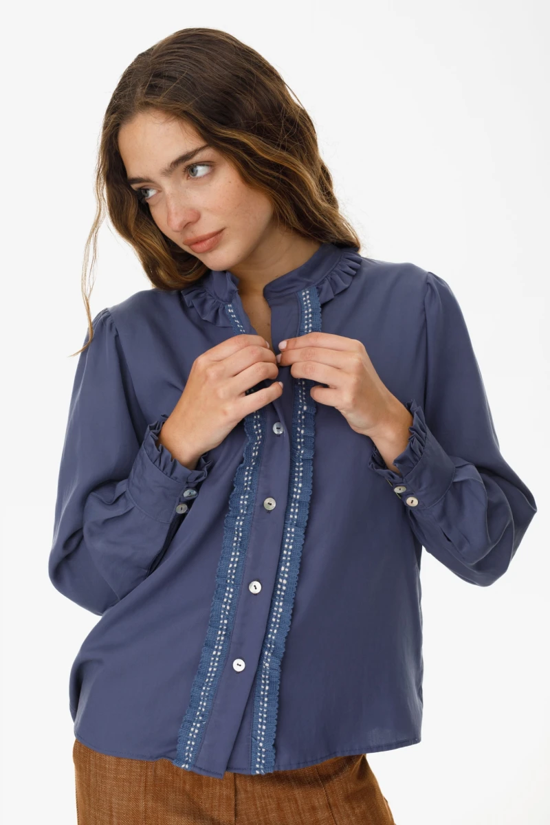 Camisa Juniper azul piedra l