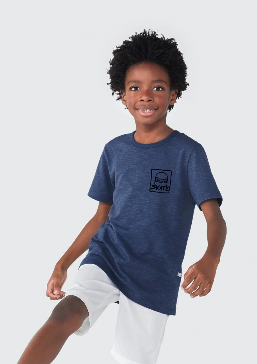 CAMISETA INFANTIL CON ESTAMPA - AZUL 