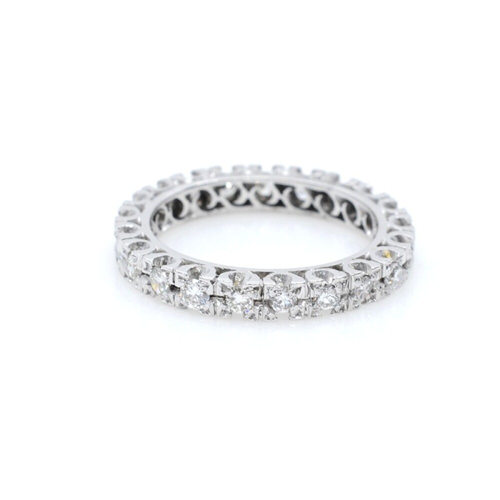 Anillo sin fin en oro 18k blanco y brillantes Anillo sin fin en oro 18k blanco y brillantes