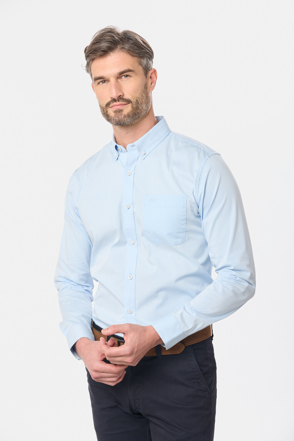 CAMISA LISA SPORT Celeste Claro