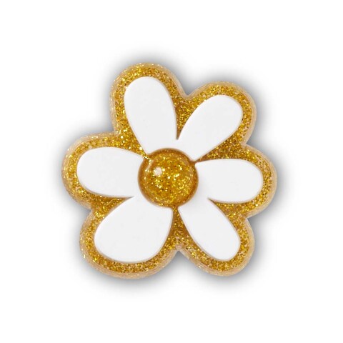 Jibbitz Gold and White Floral Multicolor