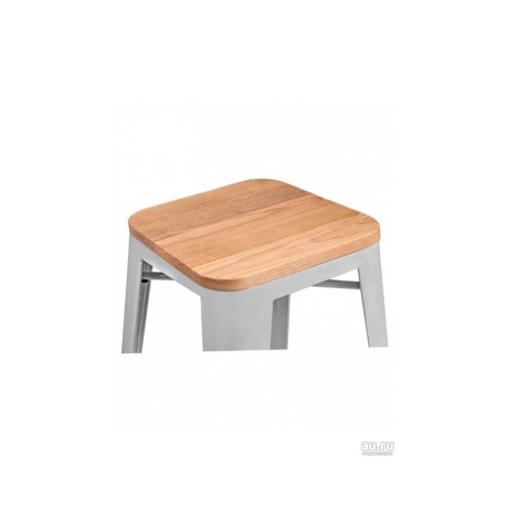 Taburete Tolix en metal y asiento de madera Blanco