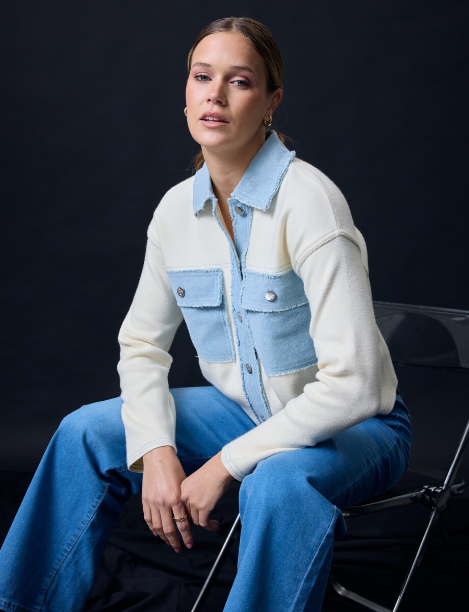 Camperita Combinada Denim - Crudo/multi 