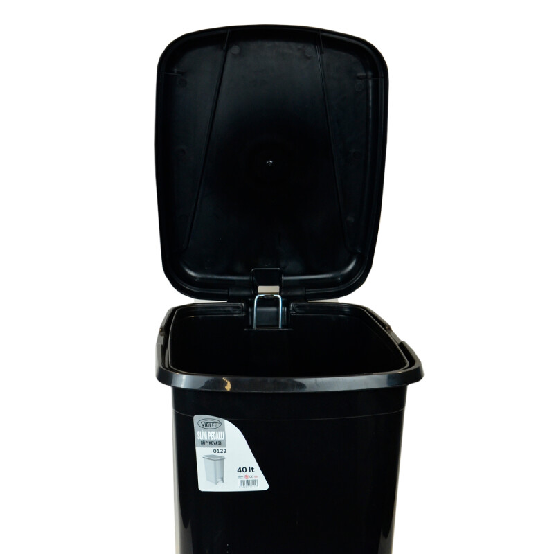 Tarro de residuos 40L con pedal NEGRO