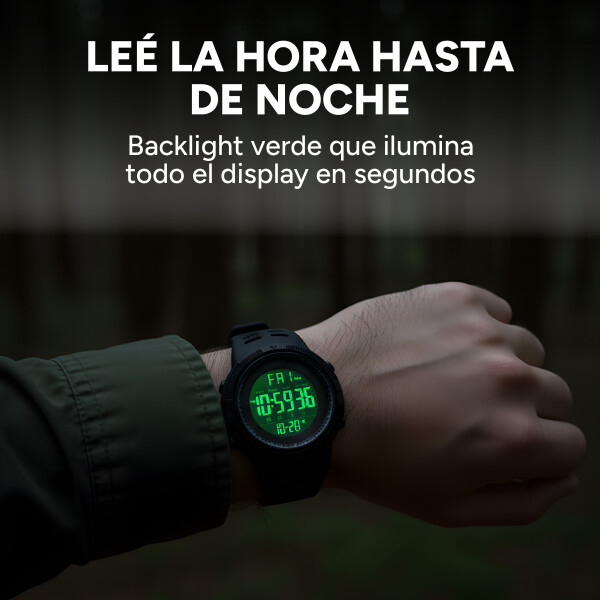 Reloj Deportivo Digital Resistente Al Agua Color Negro