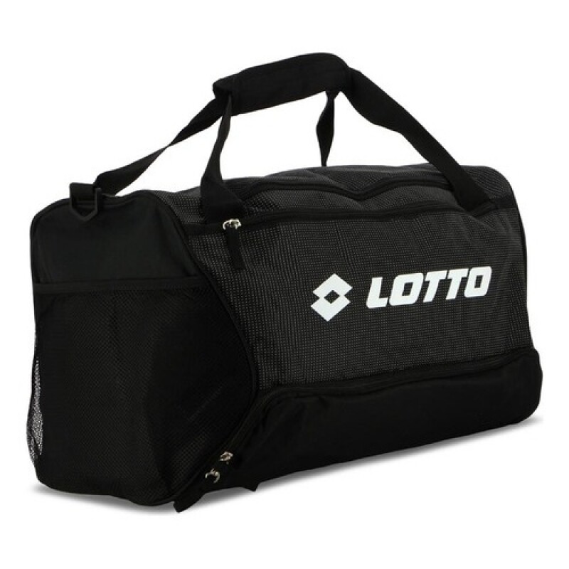 Bolso Deportivo Lotto Mediano Negro-Blanco