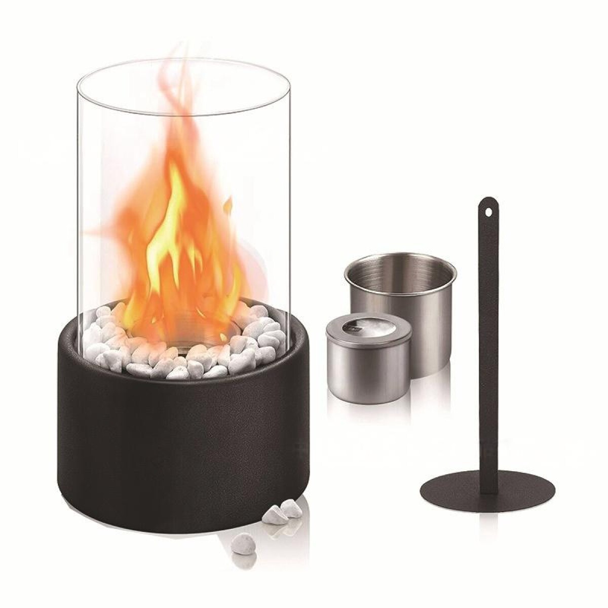 Estufa Fogón De Bioetanol Cilíndrica Chica - Negra 