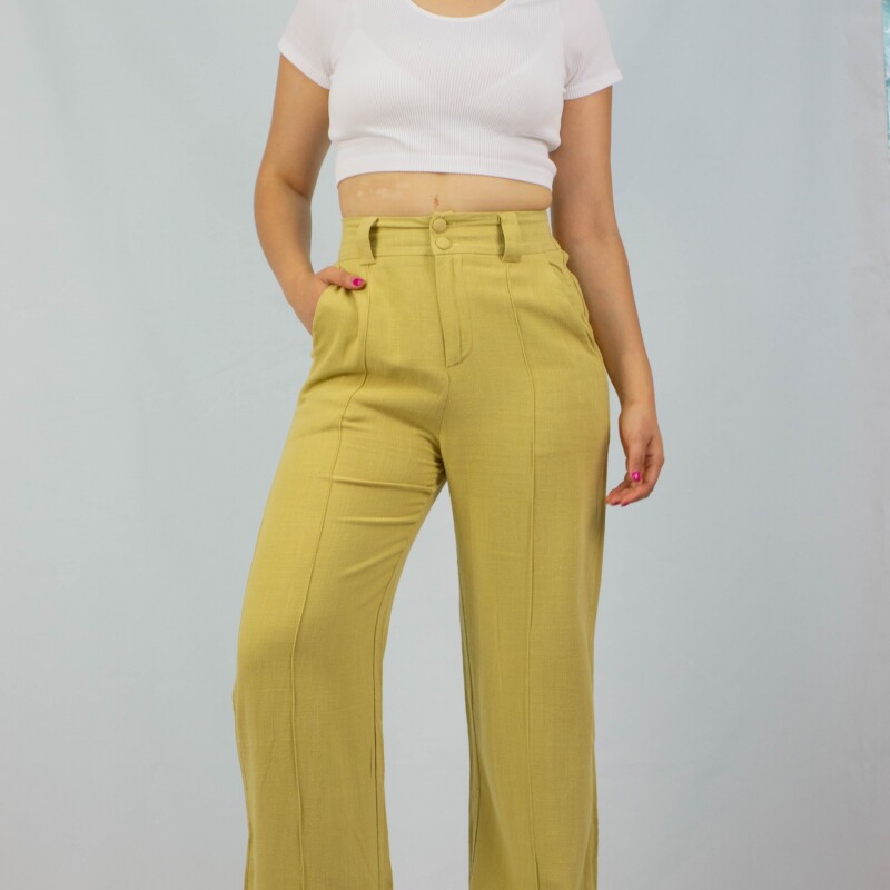 Pantalon Lino Slowly Pistacho