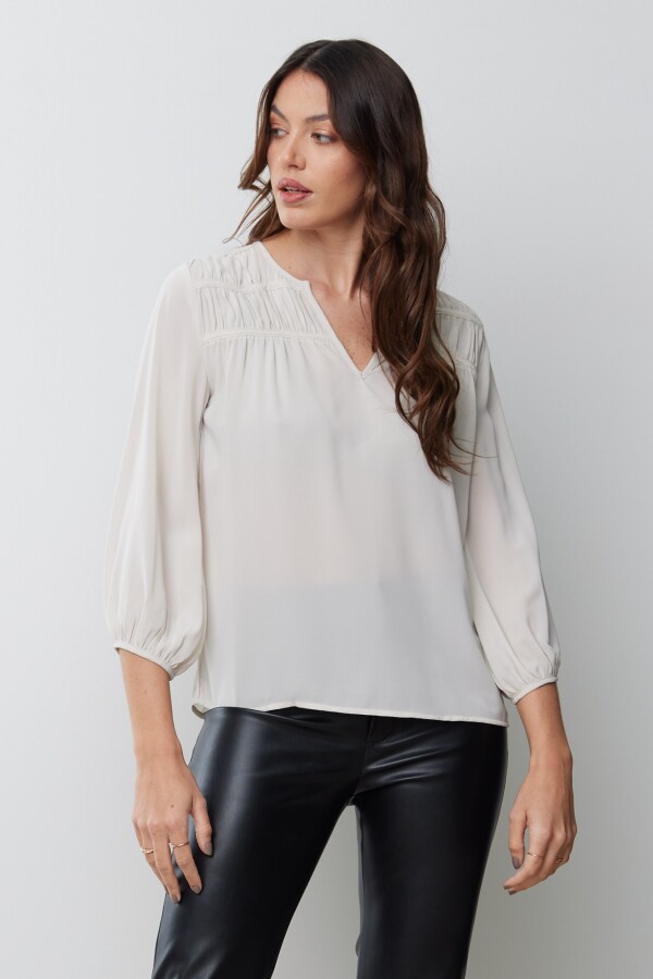 Blusa Frunces BEIGE