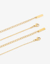 Collares Cortos Piedra Set De Collares Acero Y Piedras - Dorado