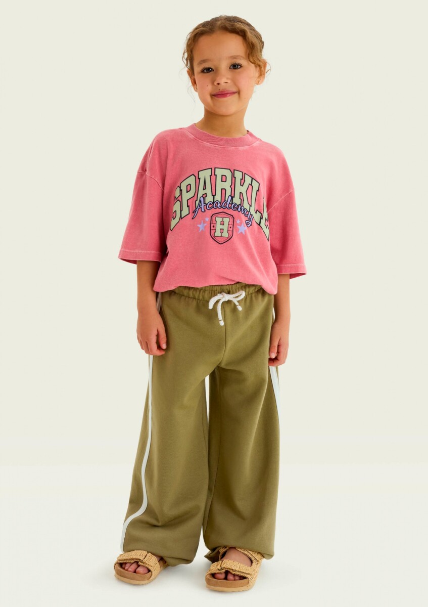 PANTALONES DEPORTIVOS DE PIERNA ANCHA - VERDE 
