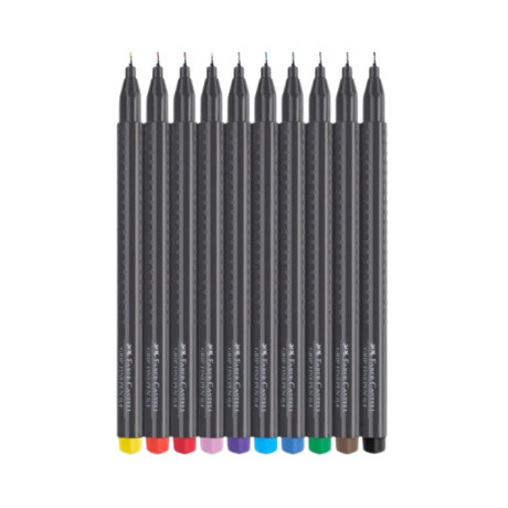 Kit 10 Marcadores Faber Castell 0.4 Kit 10 Marcadores Faber Castell 0.4