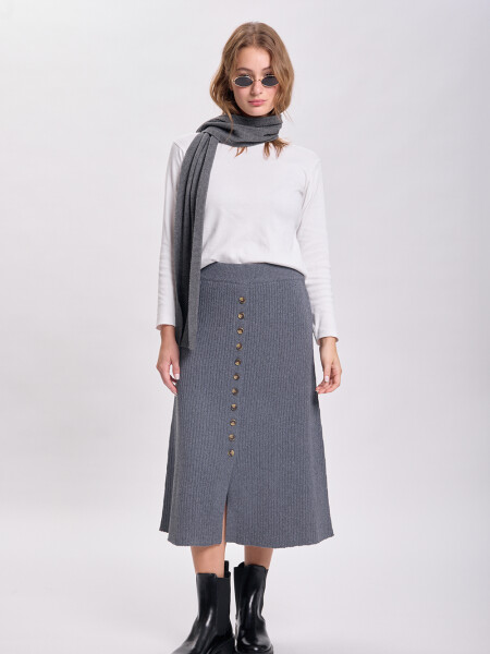 Falda punto midi Gris