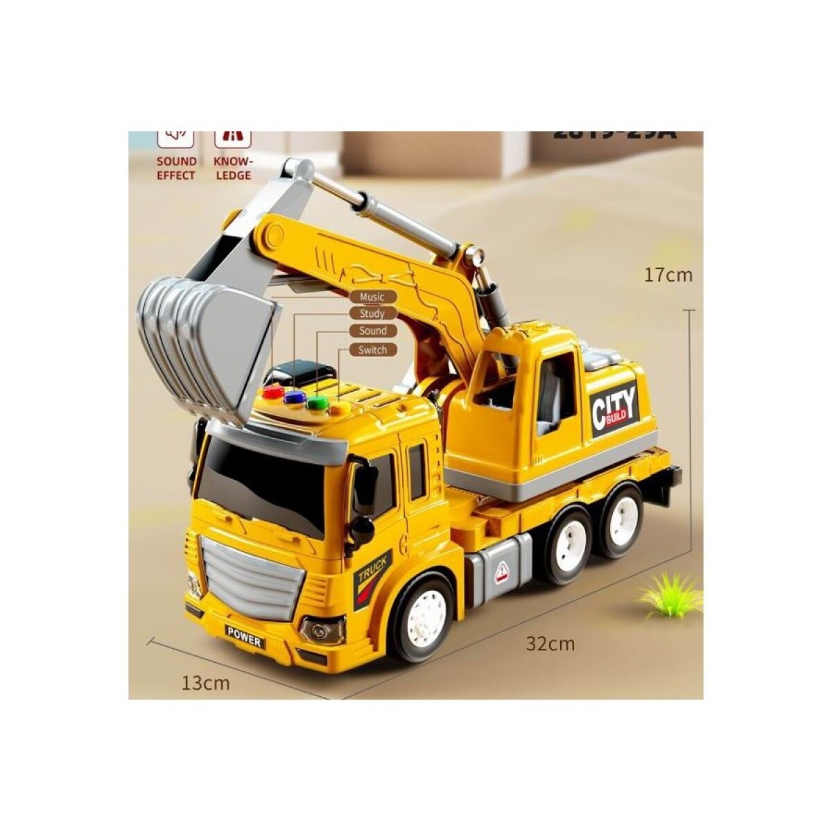 Juguete Camión Excavadora con Luces y Música y Sonido 