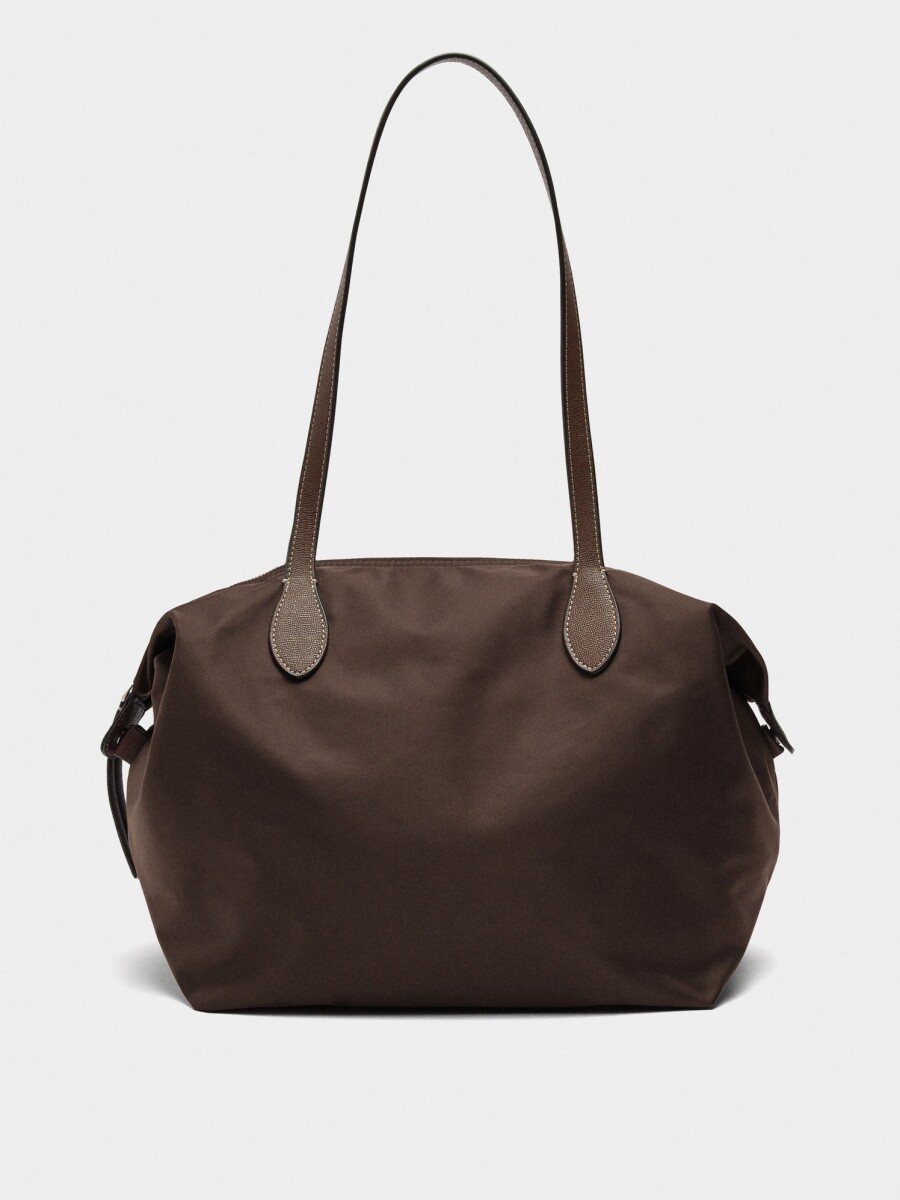 Bolso Shopper De Nylon L marron