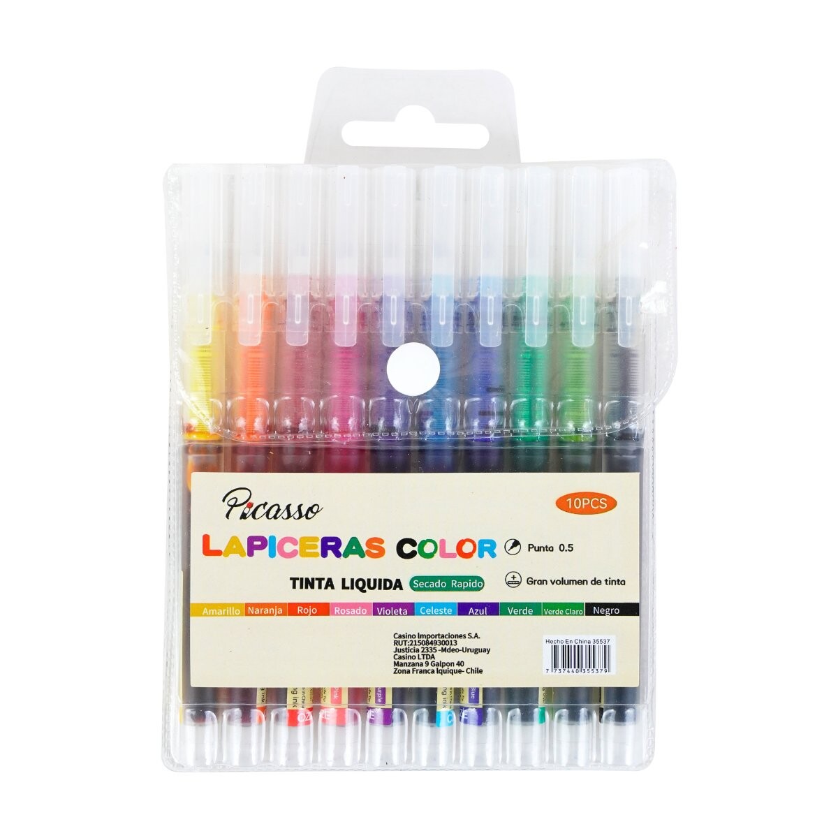 Boligrafo tinta liquida 0.5mm 10 colores 