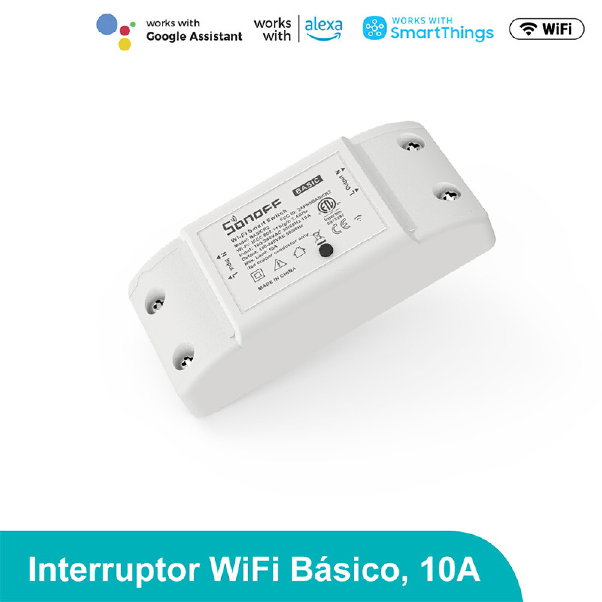 Interruptor WiFi Inteligente SONOFF 10A 2200W > Electro Hogar