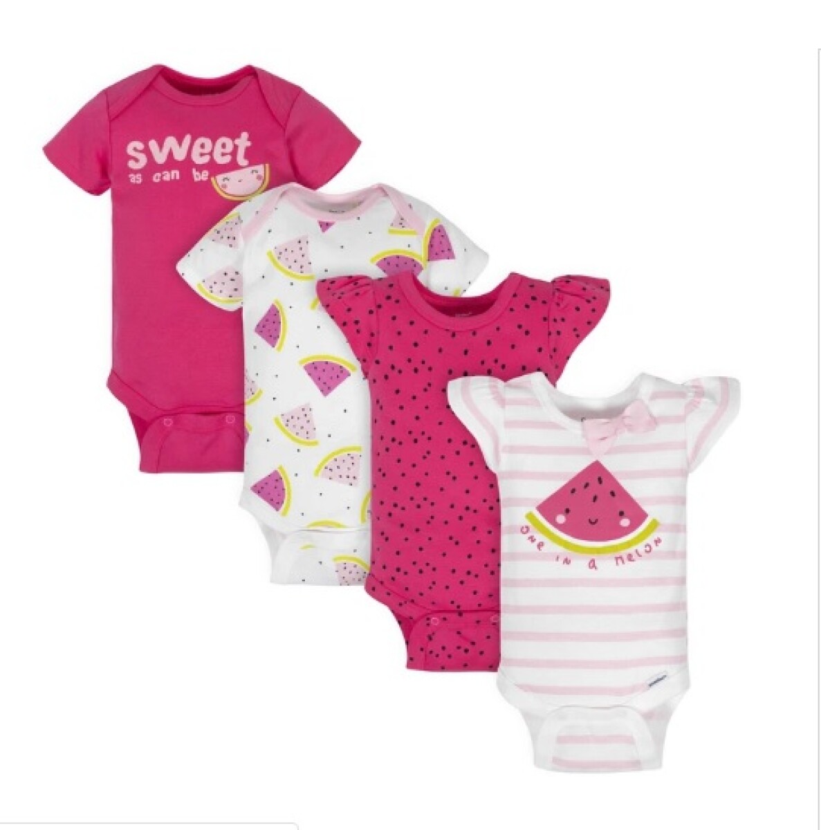 Set x4 Bodies manga corta - Sandia 
