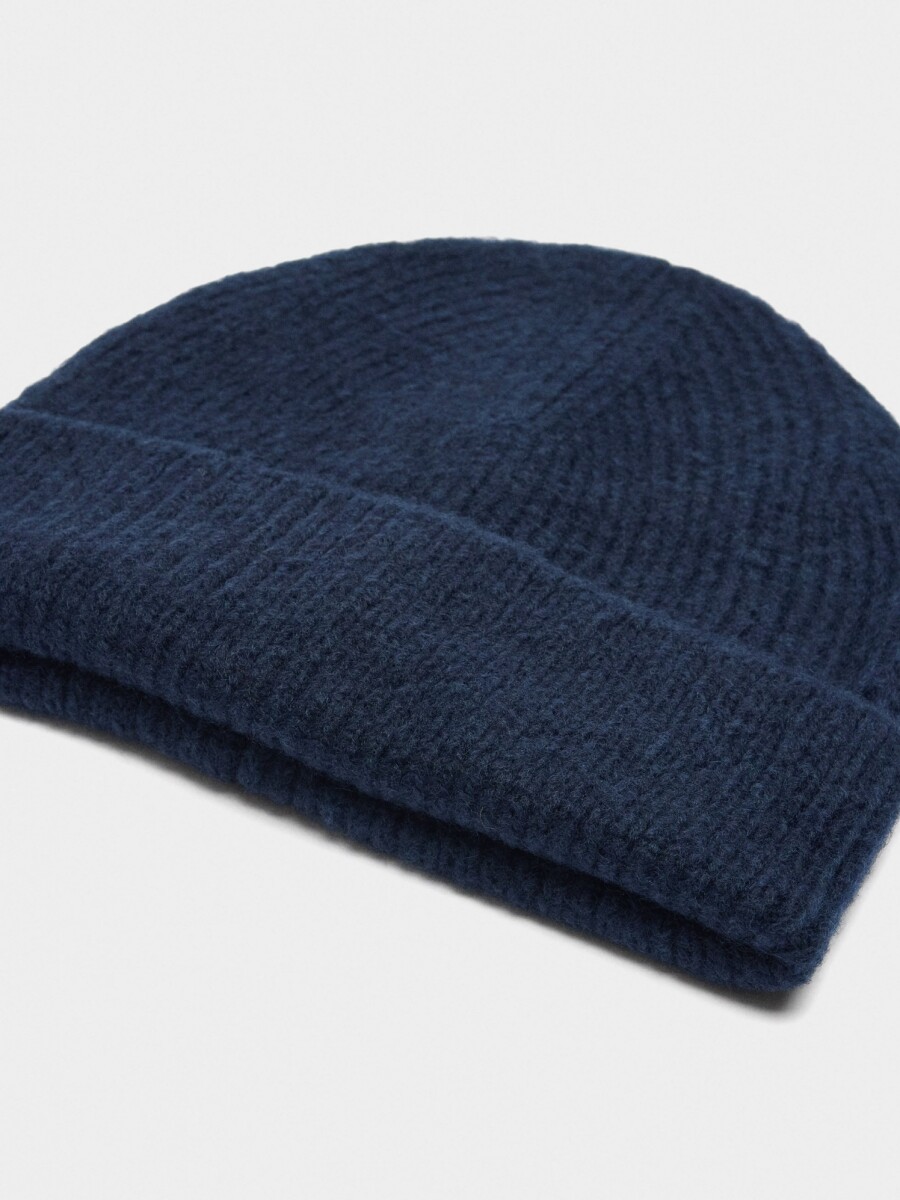 Gorro Canalado Con Dobladillo azul-marino