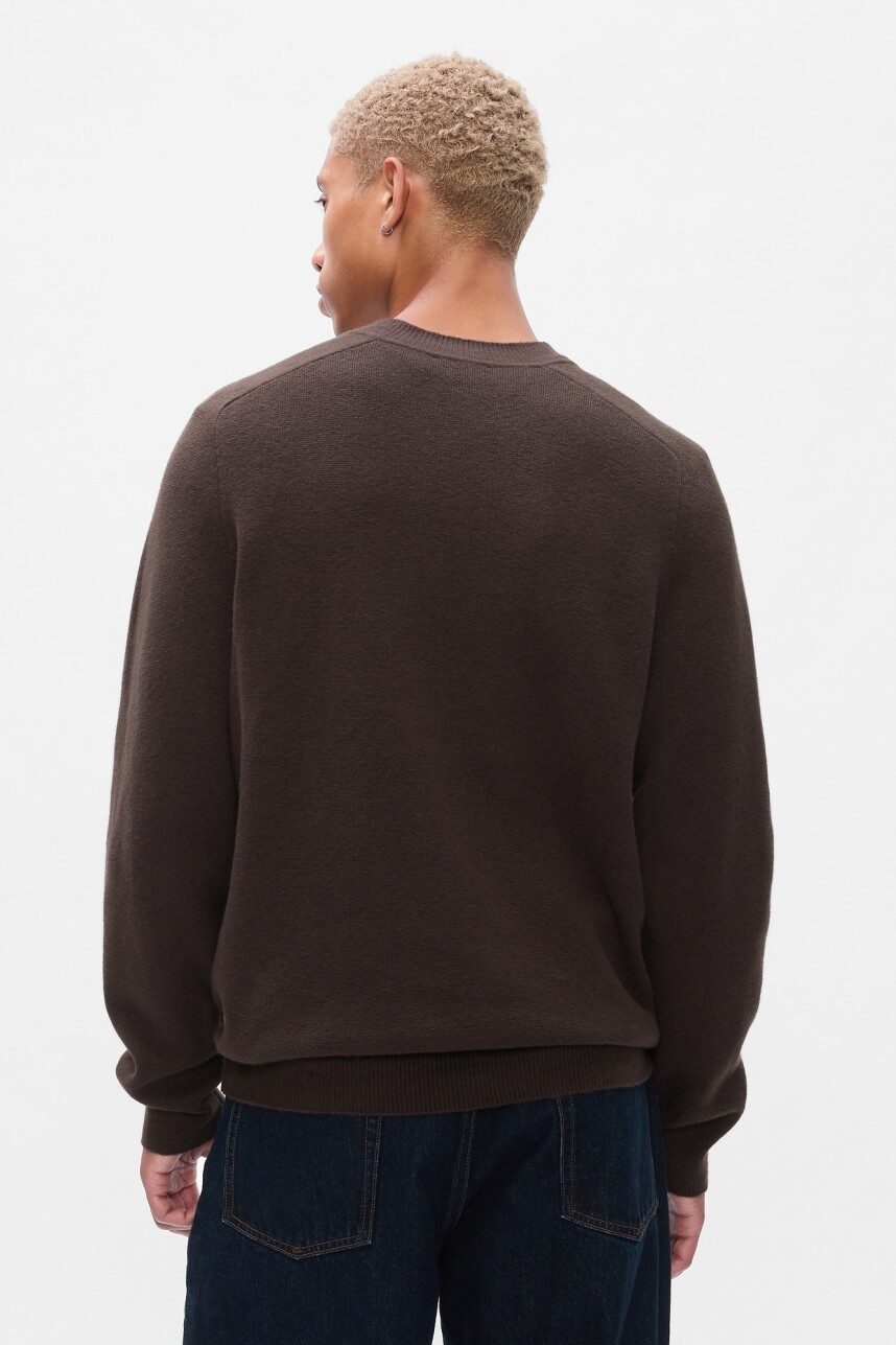 Buzo Cashsoft Cuello V Hombre Terra Brown