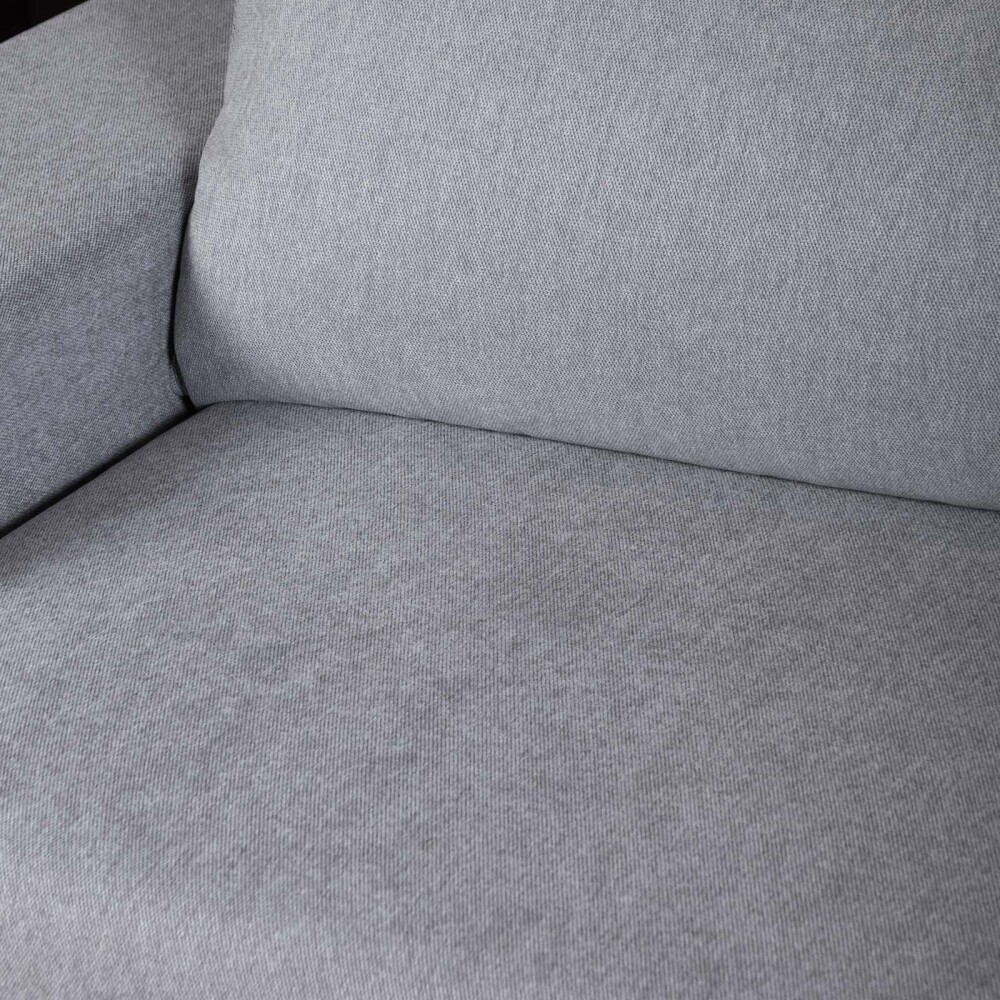 SOFÁ C/CHAISE 3 CUERPOS TELA GRIS BOREAL