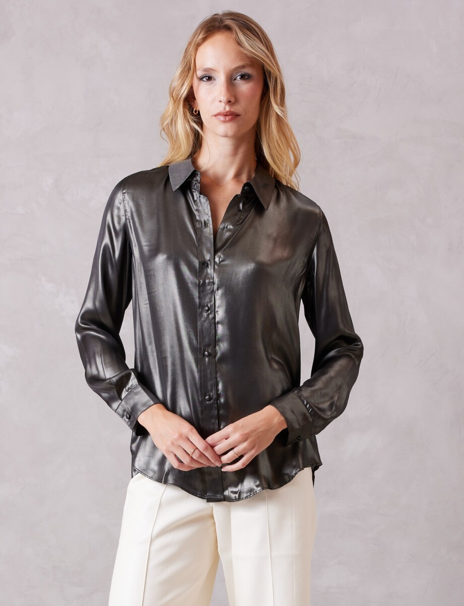 Camisa Efecto Metalizado - Gris Oscuro 