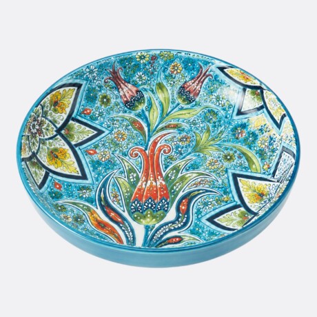 Plato Mosaico Varios Diseños Azul Claro