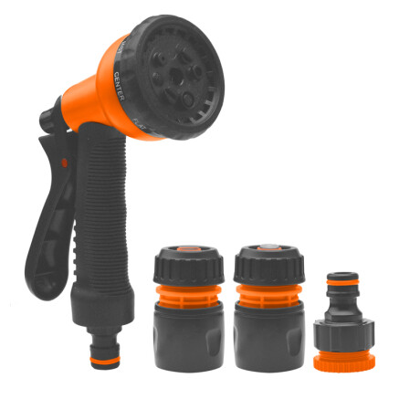 PISTOLA RIEGO 4 FUNCIONES CON CONECTORES HARDEN ++ Sin color