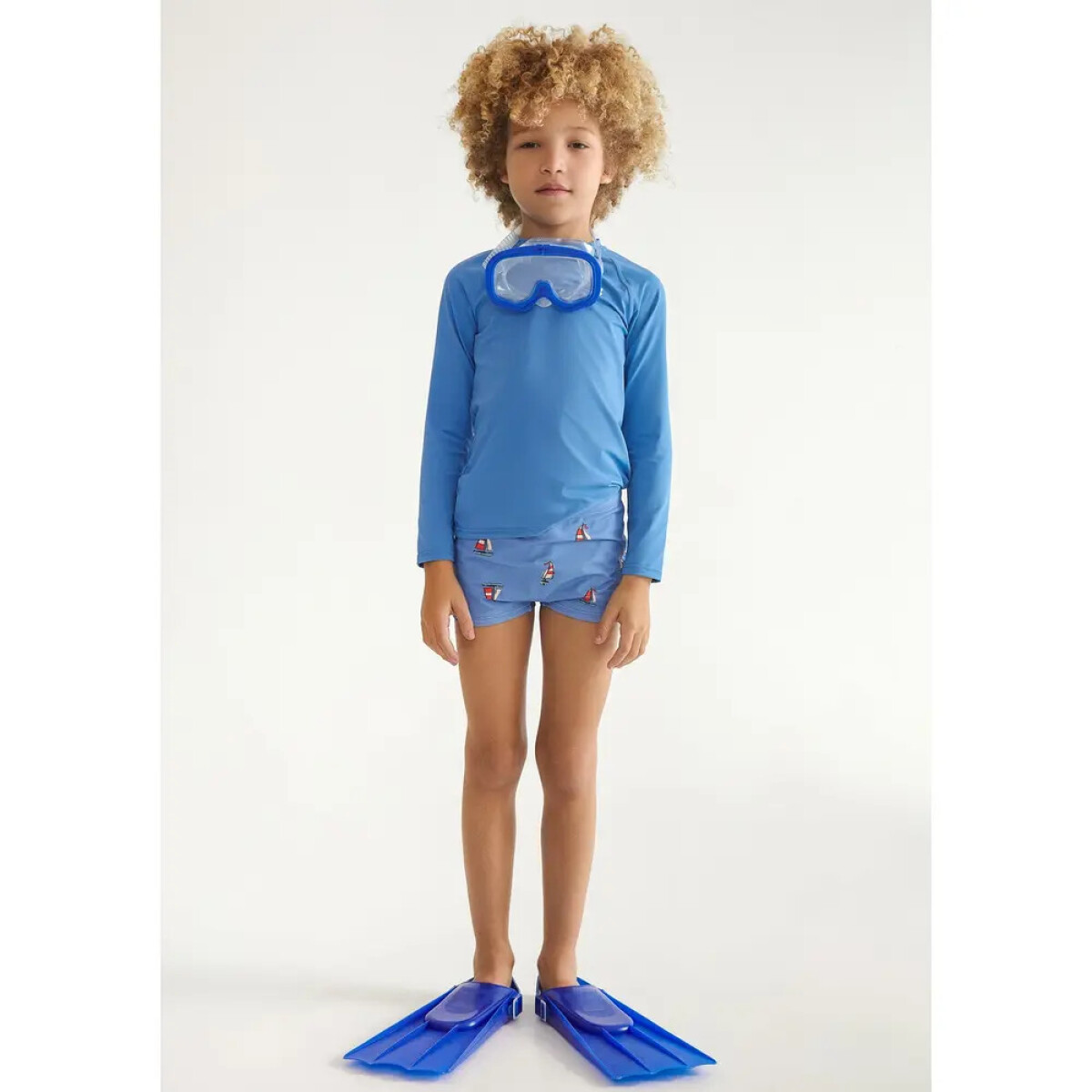 CAMISETA ML UNISSEX - AZUL CARIBE/CHUMBO/BLANCO 