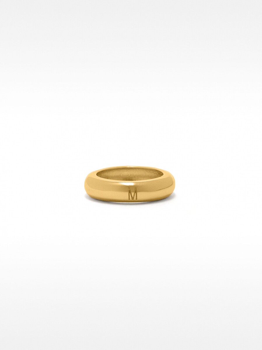 Anillo Redondeado Para Meñique - Plata De Ley 925 - dorado 