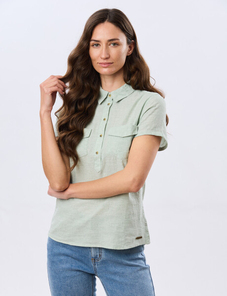 CAMISA DE LINO Menta