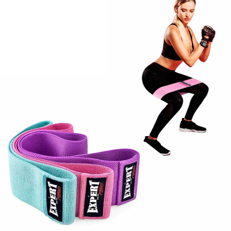 Set 3 Banda Resistencia Circular Tela Elástica Yoga Multicolor 2