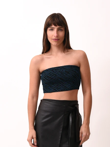 TOP SINGA BANDEAU AZUL
