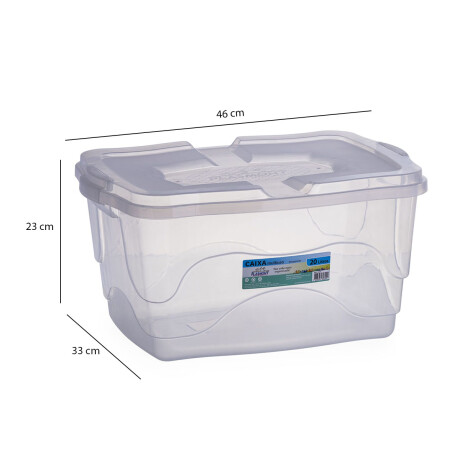 Caja Multiuso Organizador Plástico Tapa Trabas 20Lt Plasmont Transparente