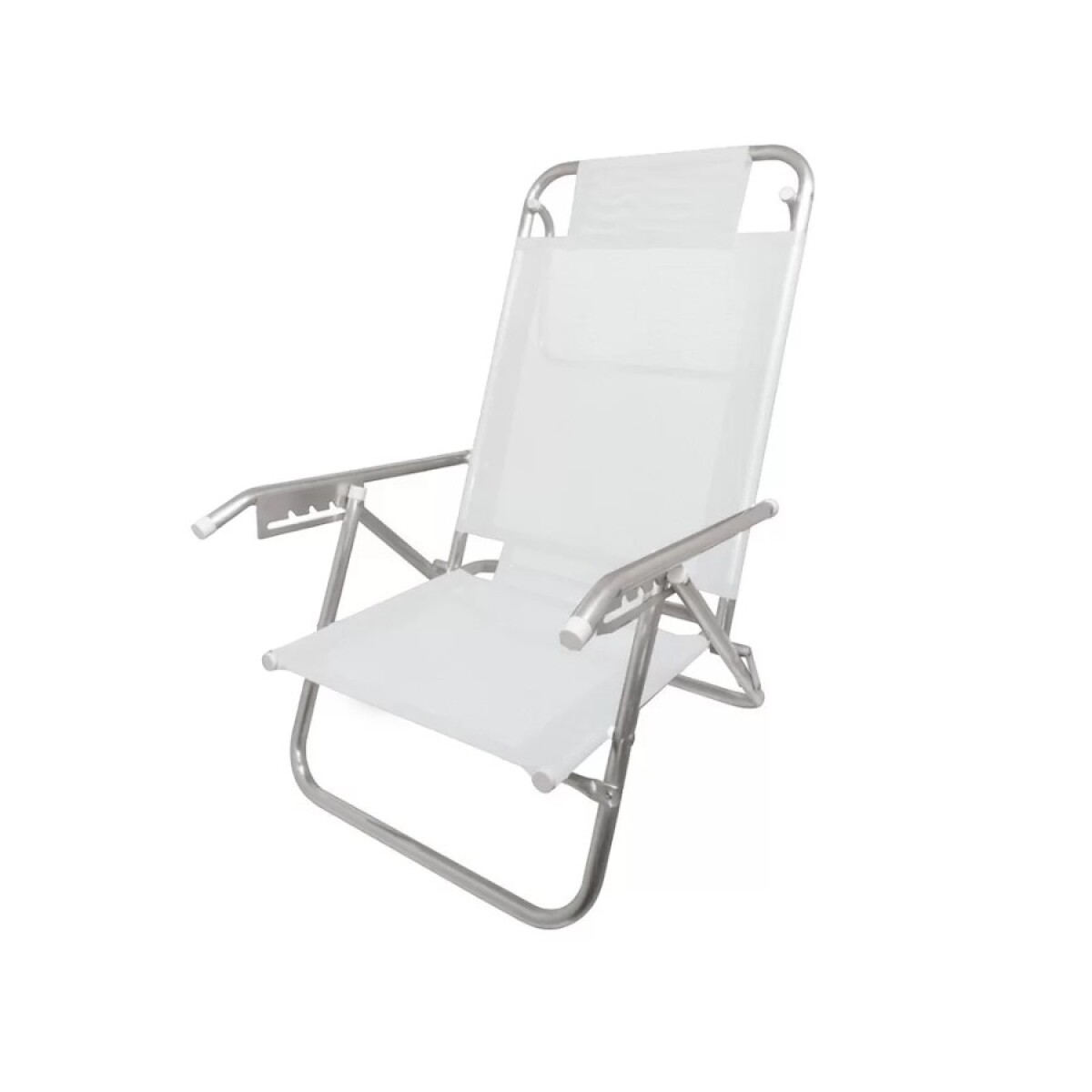 Reposera Baño de Sol Aluminio Zaka 5 Posiciones - Blanco 