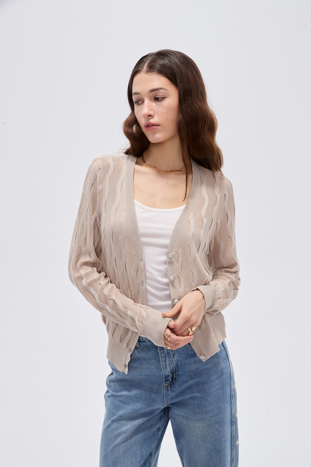 Cardigan Brau Beige