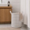 Canasto cesto para la ropa sucia de tela plegable cuadros Gris