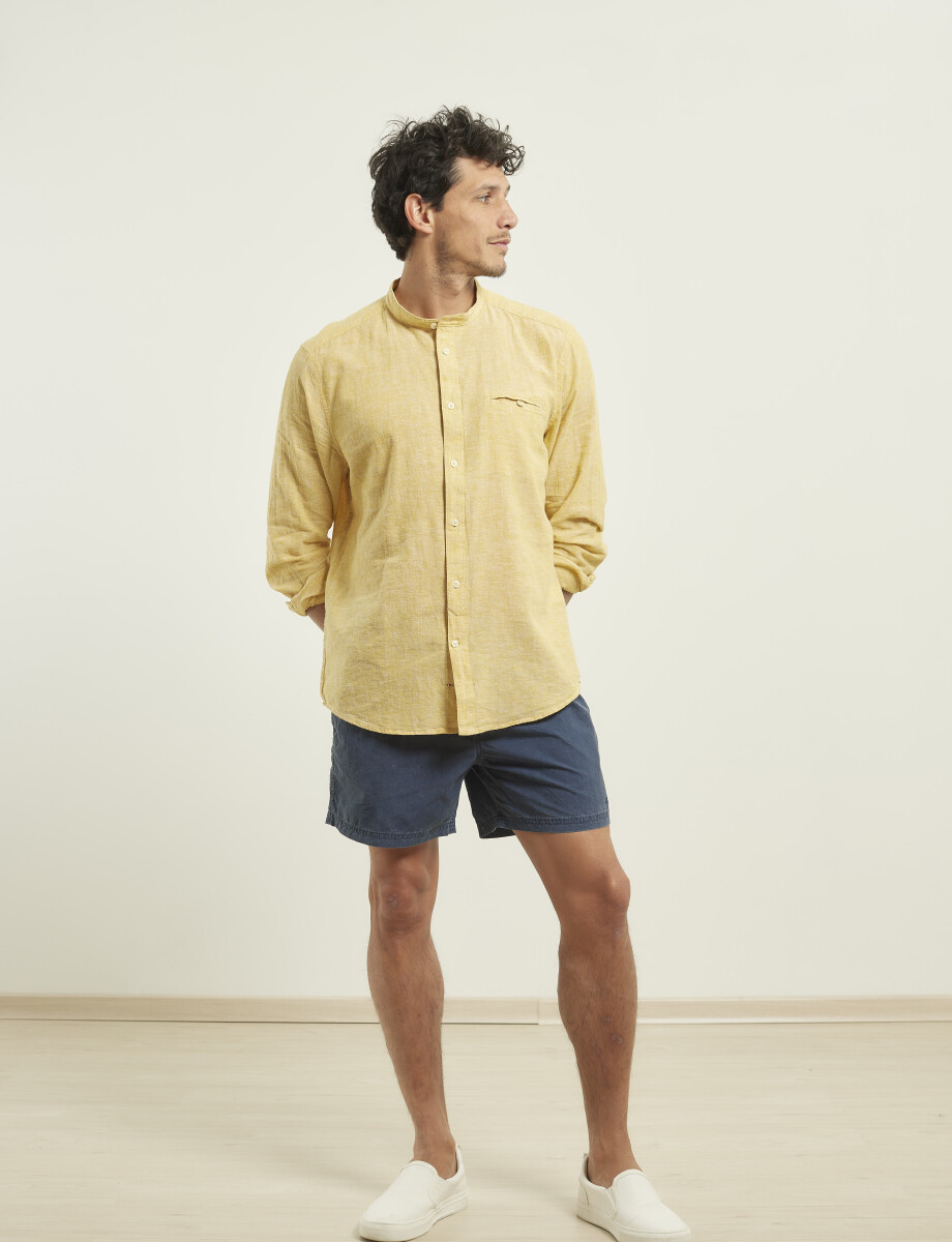 011954 CAMISA HARRINGTON LABEL LINO Amarillo