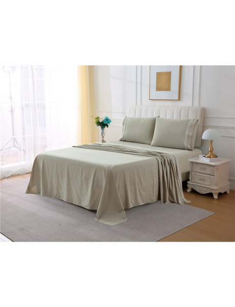 JGO SABANA BORDADO ALG 200H TWIN 90x190+30CM TAUPE JGO SABANA BORDADO ALG 200H TWIN 90x190+30CM TAUPE