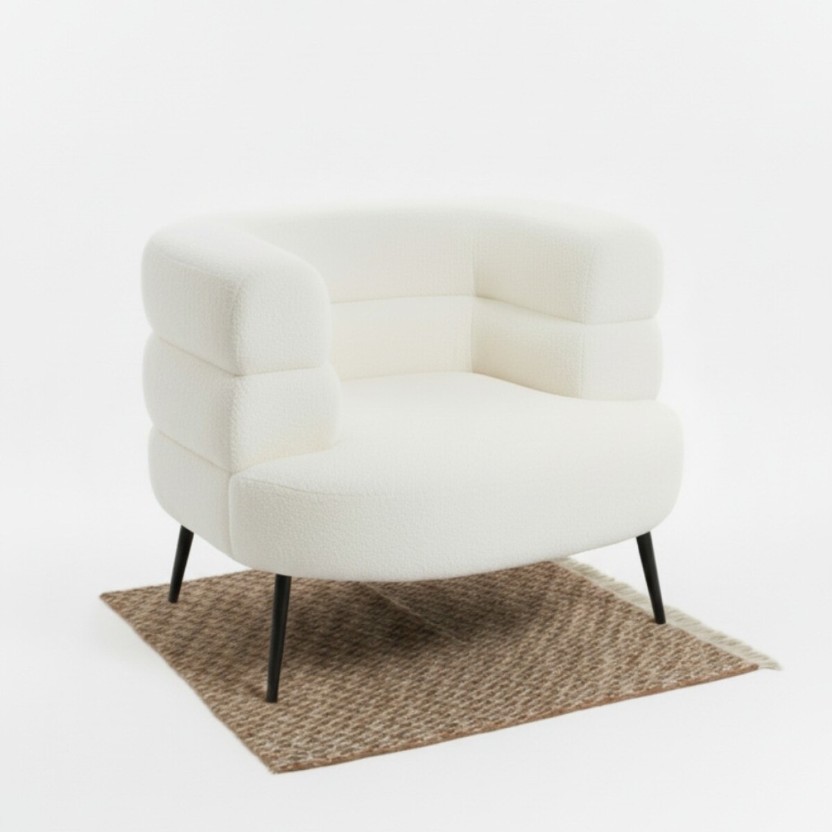 POLTRONA FELPUDA BLANCA 90X80X70CM 