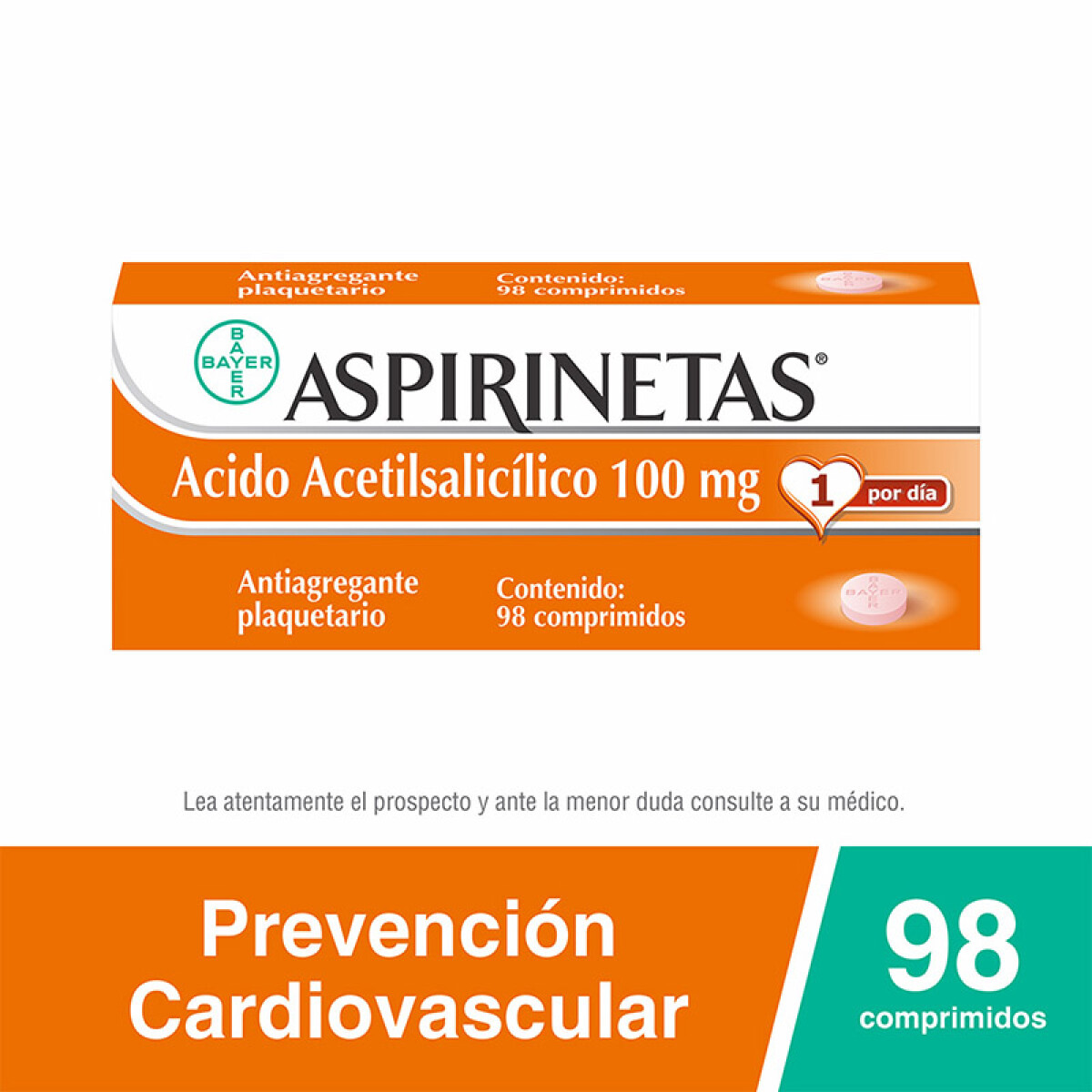 Aspirinetas 100 mg x98 comprimidos 